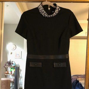 Karl Lagerfeld Paris Black  Dress Pearl collar